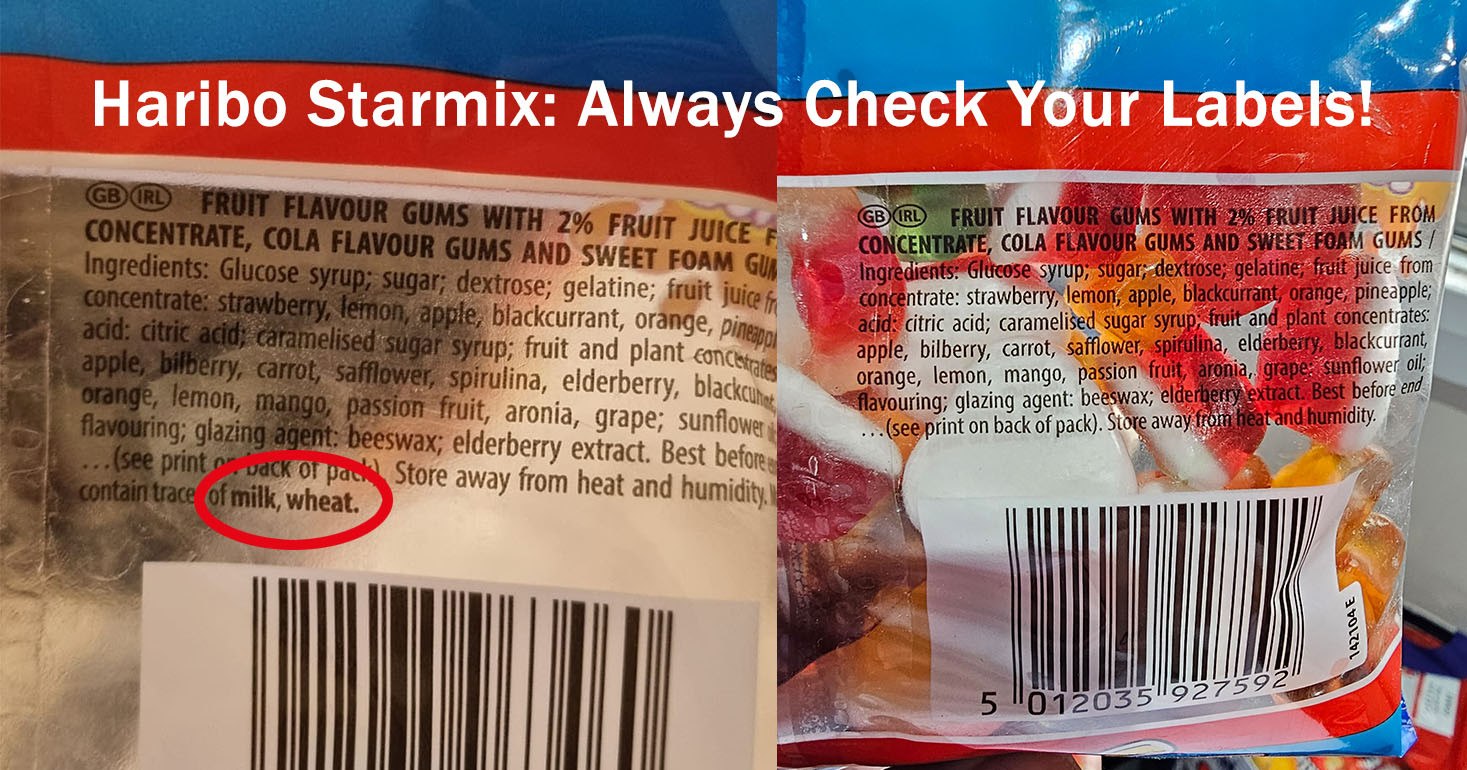 Check Your Labels: Haribo Starmix Now May Contain on SOME Packets