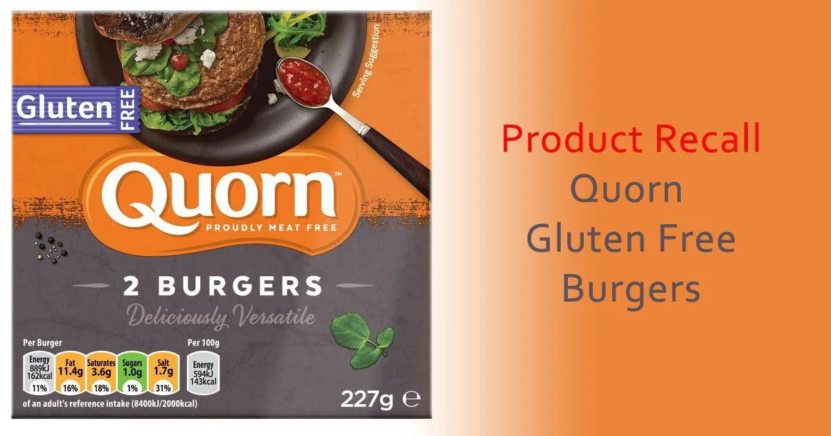 Product Recall: Quorn Gluten Free Burgers