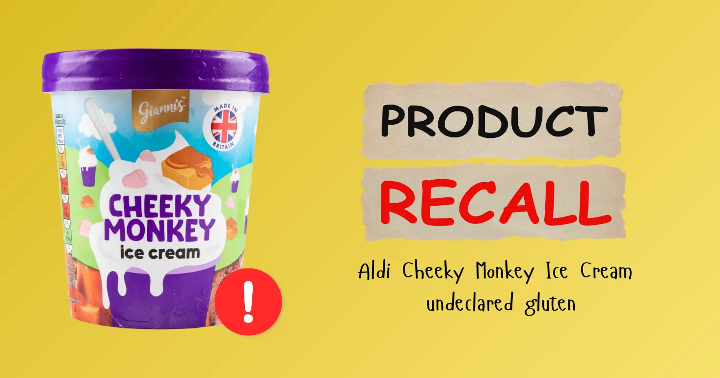 Product Recall: Undeclared gluten in Aldi Cheeky Monkey Ice Cream
