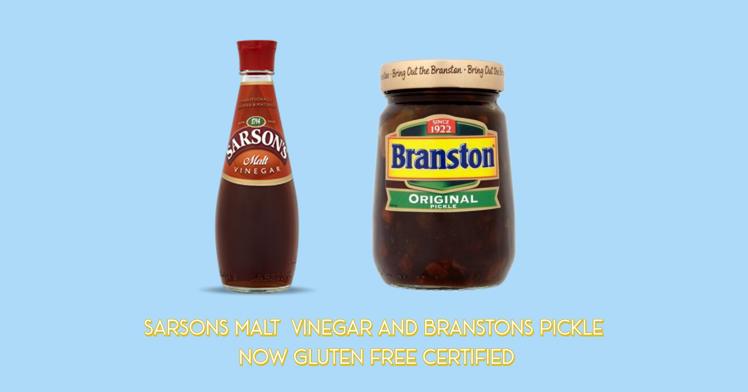 Sarsons Malt  Vinegar and Branstons Pickle  Now Gluten Free Certified