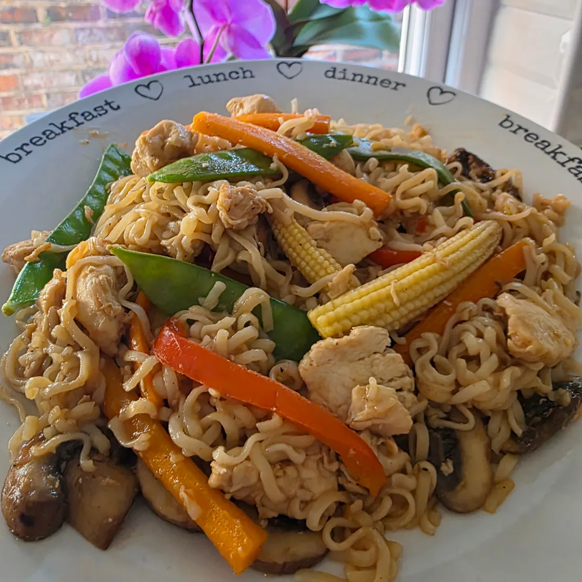 Chinese Style, gluten free chicken chow mein