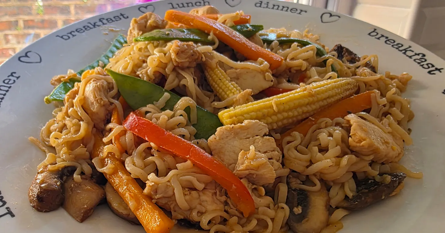 Chinese Style, gluten free chicken chow mein
