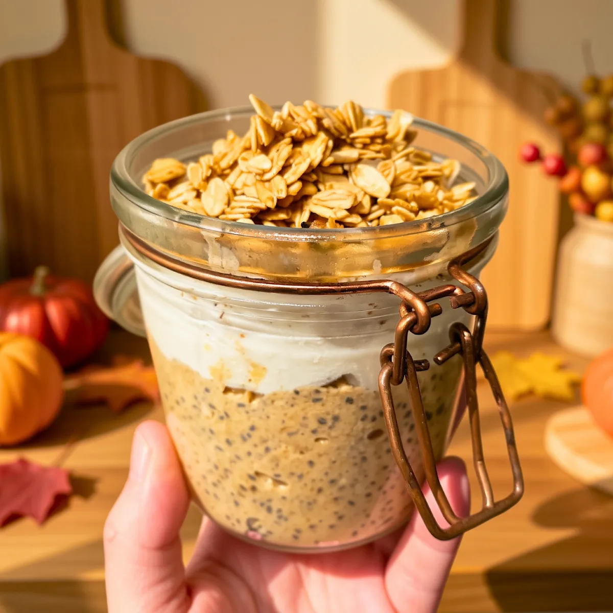Gluten Free Pumpkin Spice Overnight Oats | Refined Sugar Free