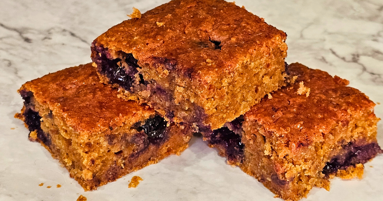 Gluten Free and Refined Sugar Free Beetroot and Blueberry Traybake Cake
