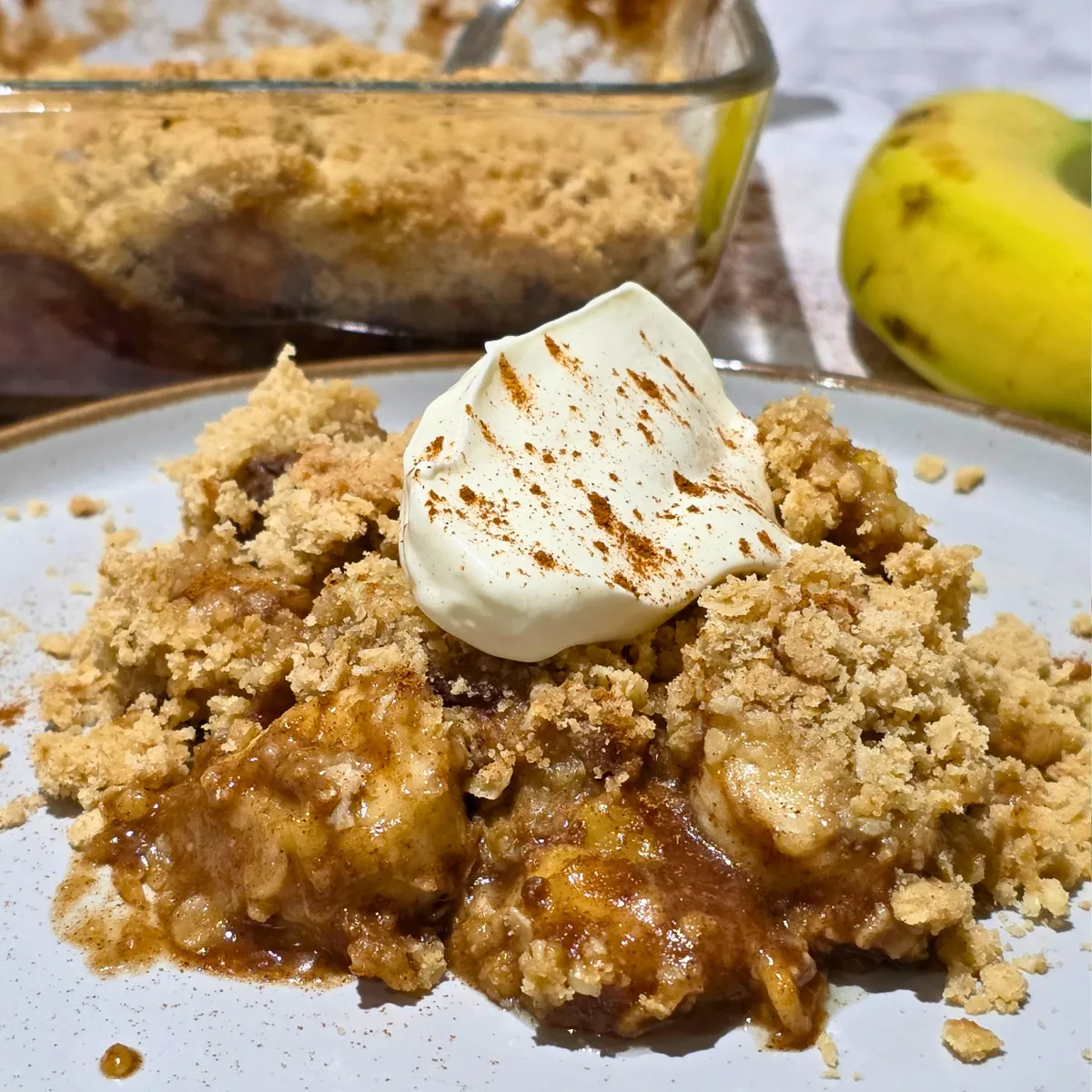 Gluten Free Banana Crumble