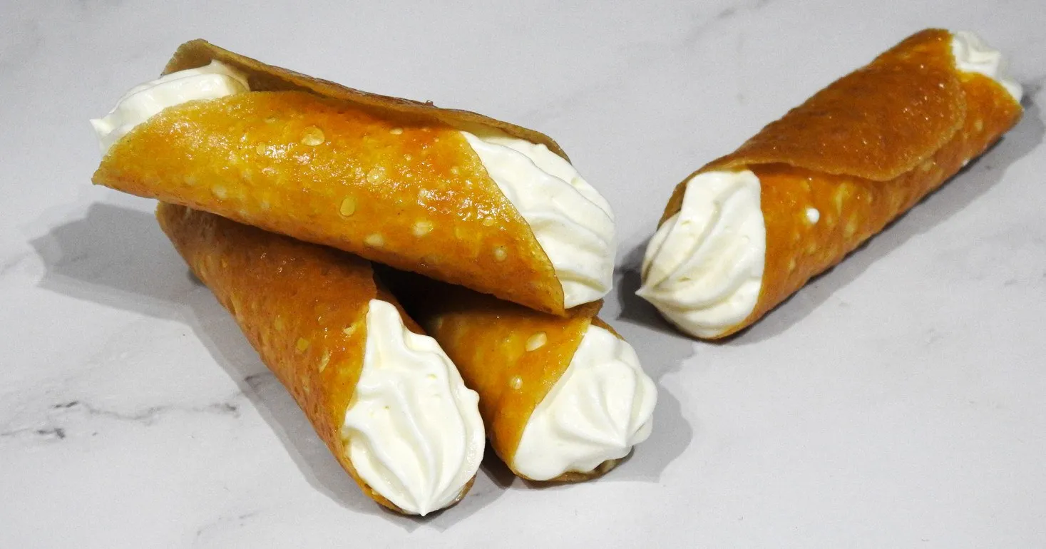 Gluten Free Brandy Snaps Filled with Chantilly Cream