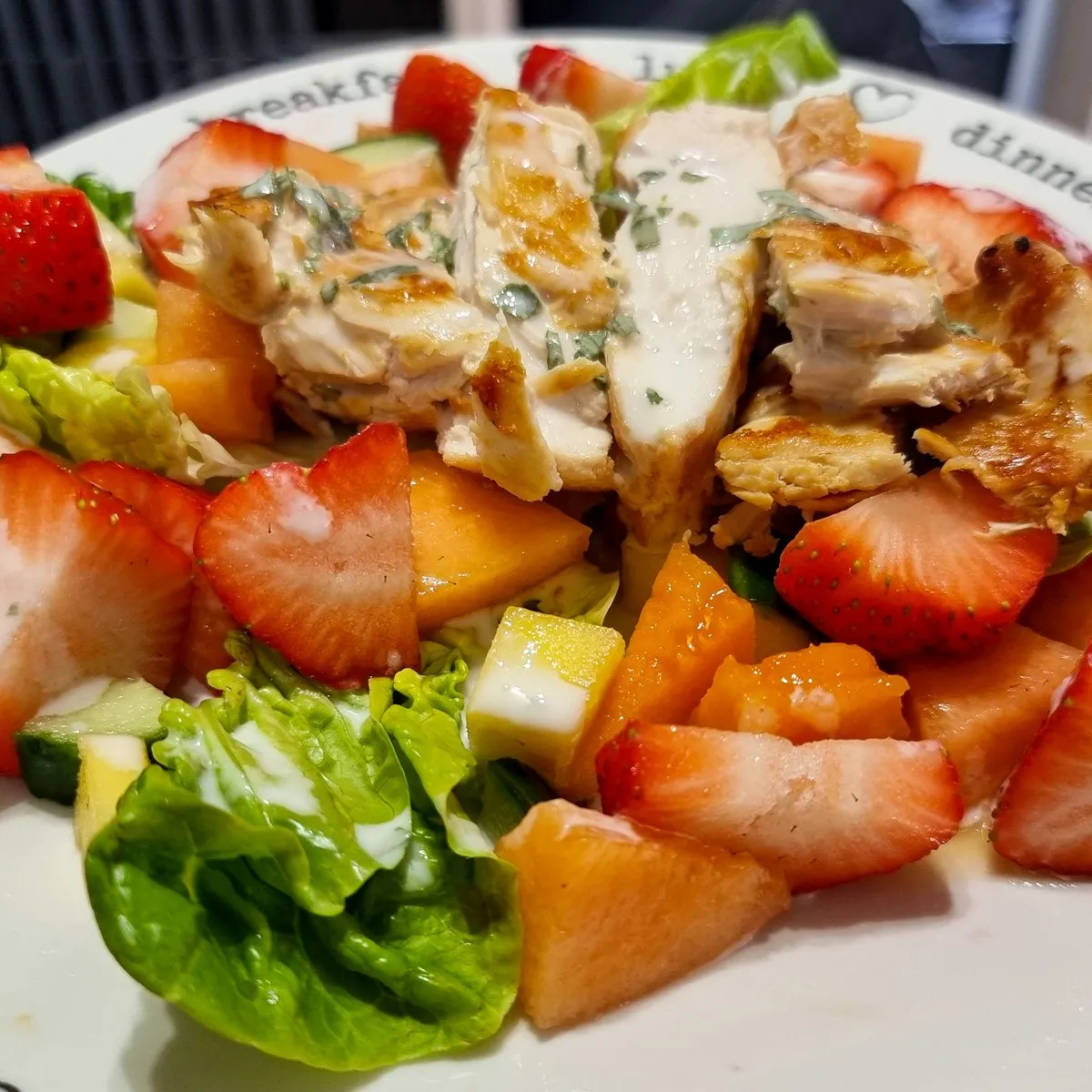 Gluten Free Chicken, Strawberry and Elderflower Salad