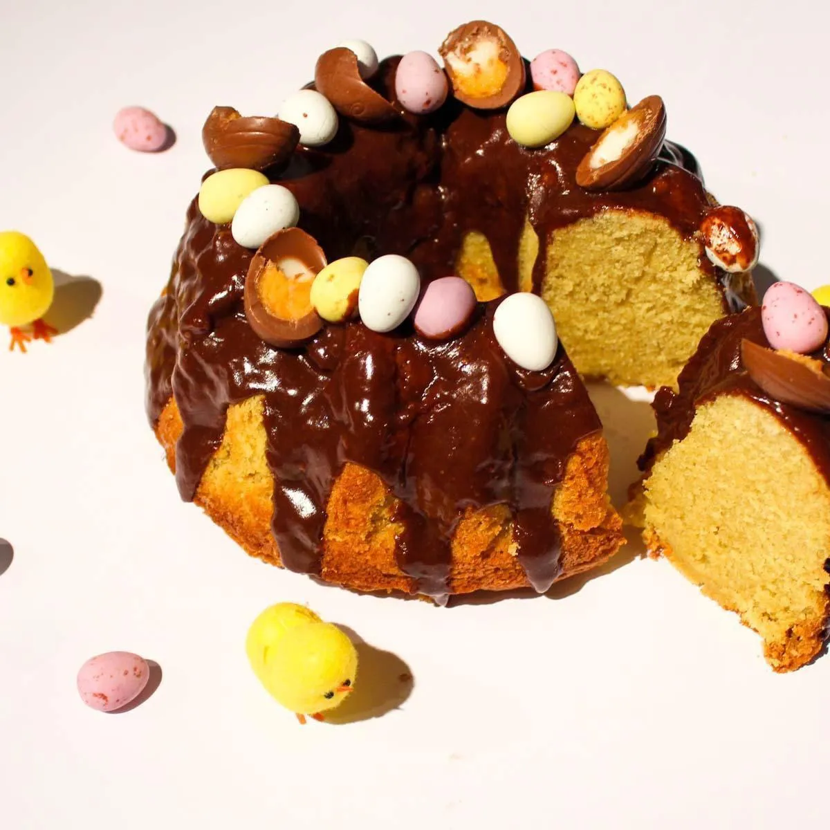 Gluten Free Chocolate and Vanilla Easter Bundt Cake