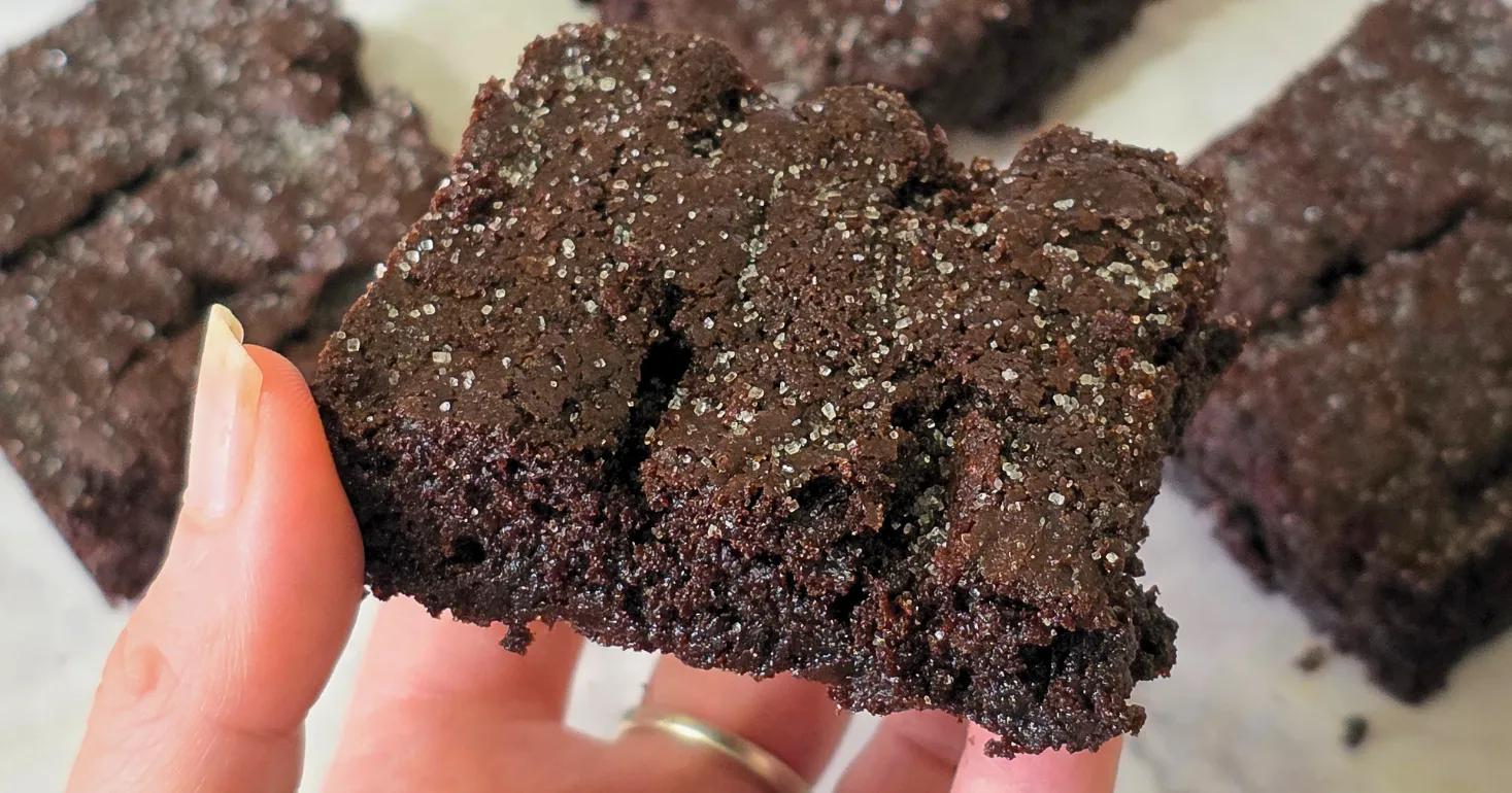Gluten free chocolate crunch topped with sugar