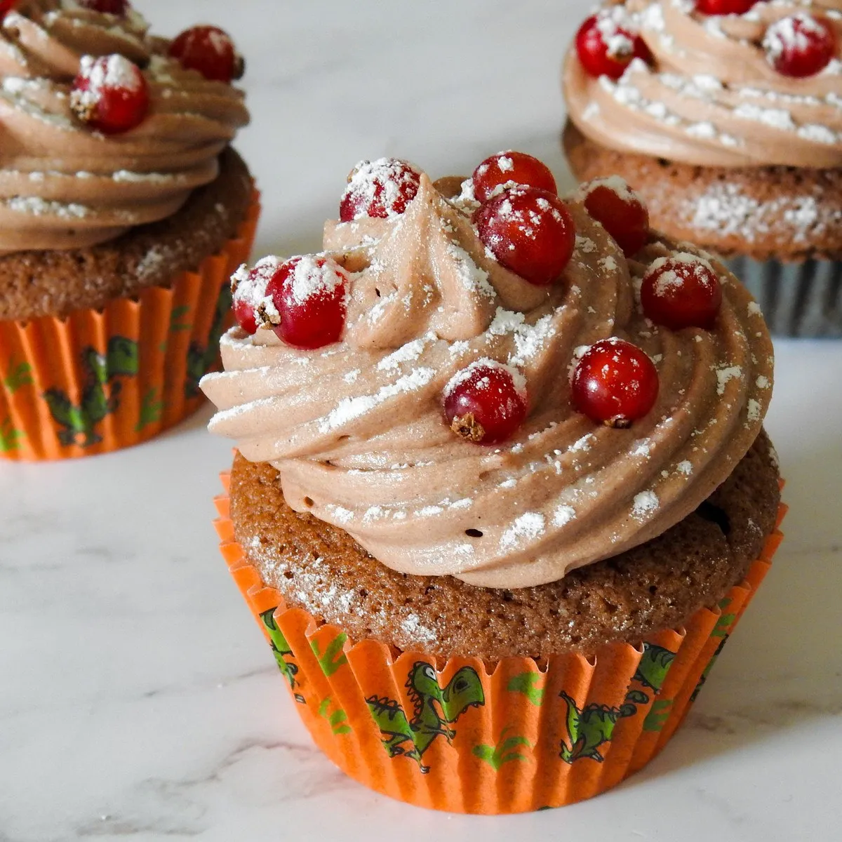 Gluten Free Chocolate Redcurrant Topped Cupcakes