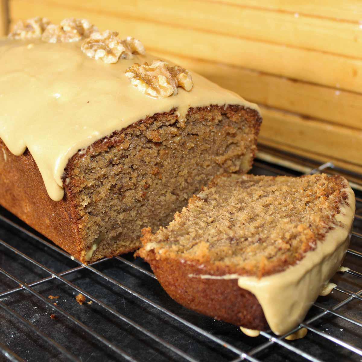 Gluten Free Coffee and Walnut Loaf Cake
