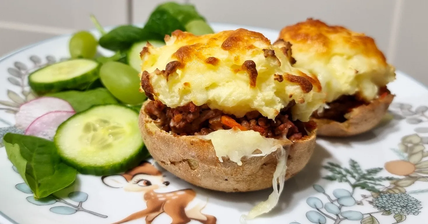 Gluten Free Cottage Pie Loaded Skins
