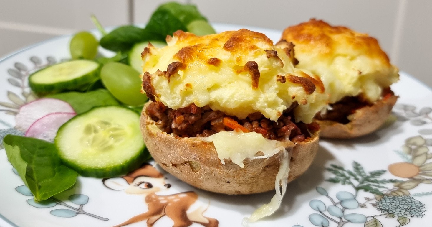 Gluten Free Cottage Pie Loaded Skins