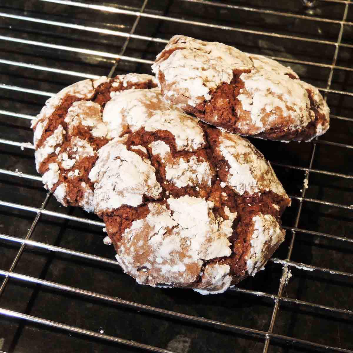 Gluten Free Cracked Chocolate Cookies