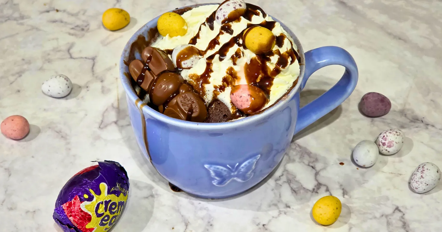 Gluten Free Creme Egg Molten Mug Cake