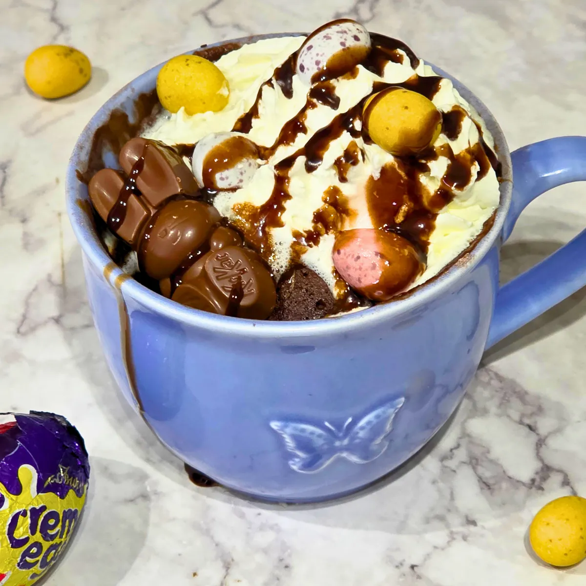 Gluten Free Creme Egg Molten Mug Cake