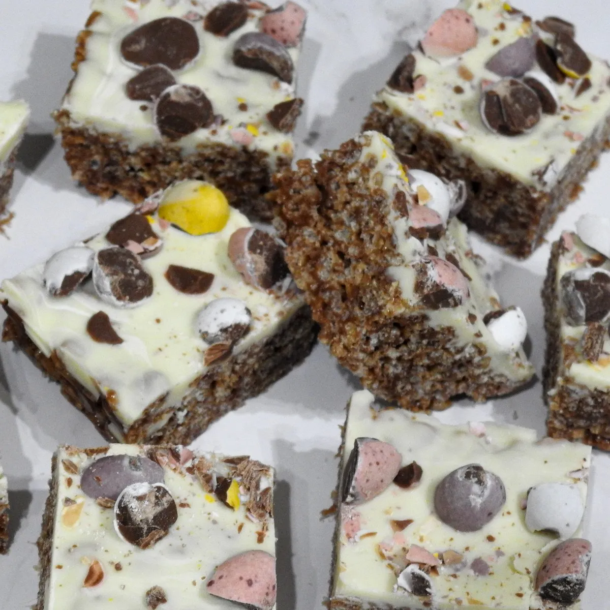 Gluten Free Easter Double Chocolate Rice Crispy Squares