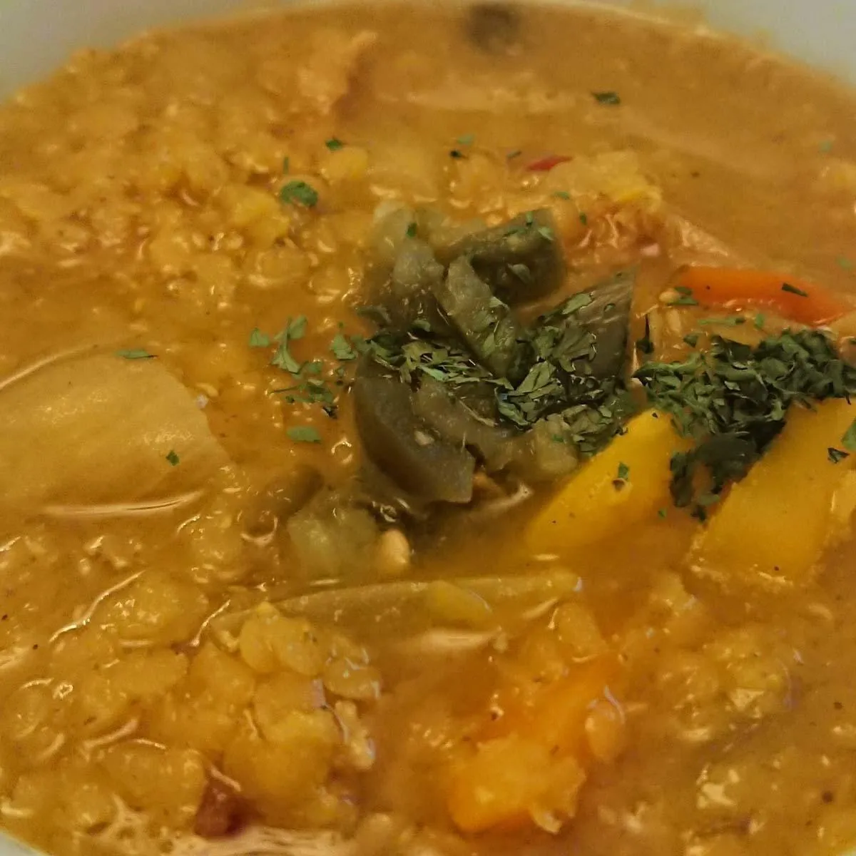 Gluten Free Indian Spiced Lentil and Gammon Soup