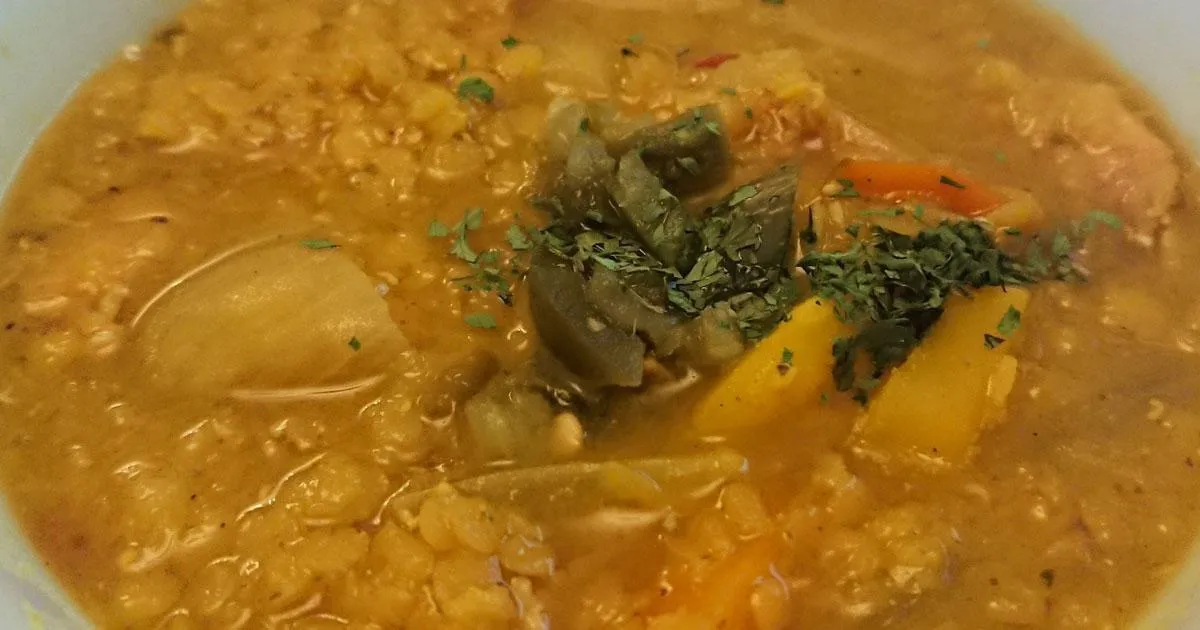 Gluten Free Indian Spiced Lentil and Gammon Soup