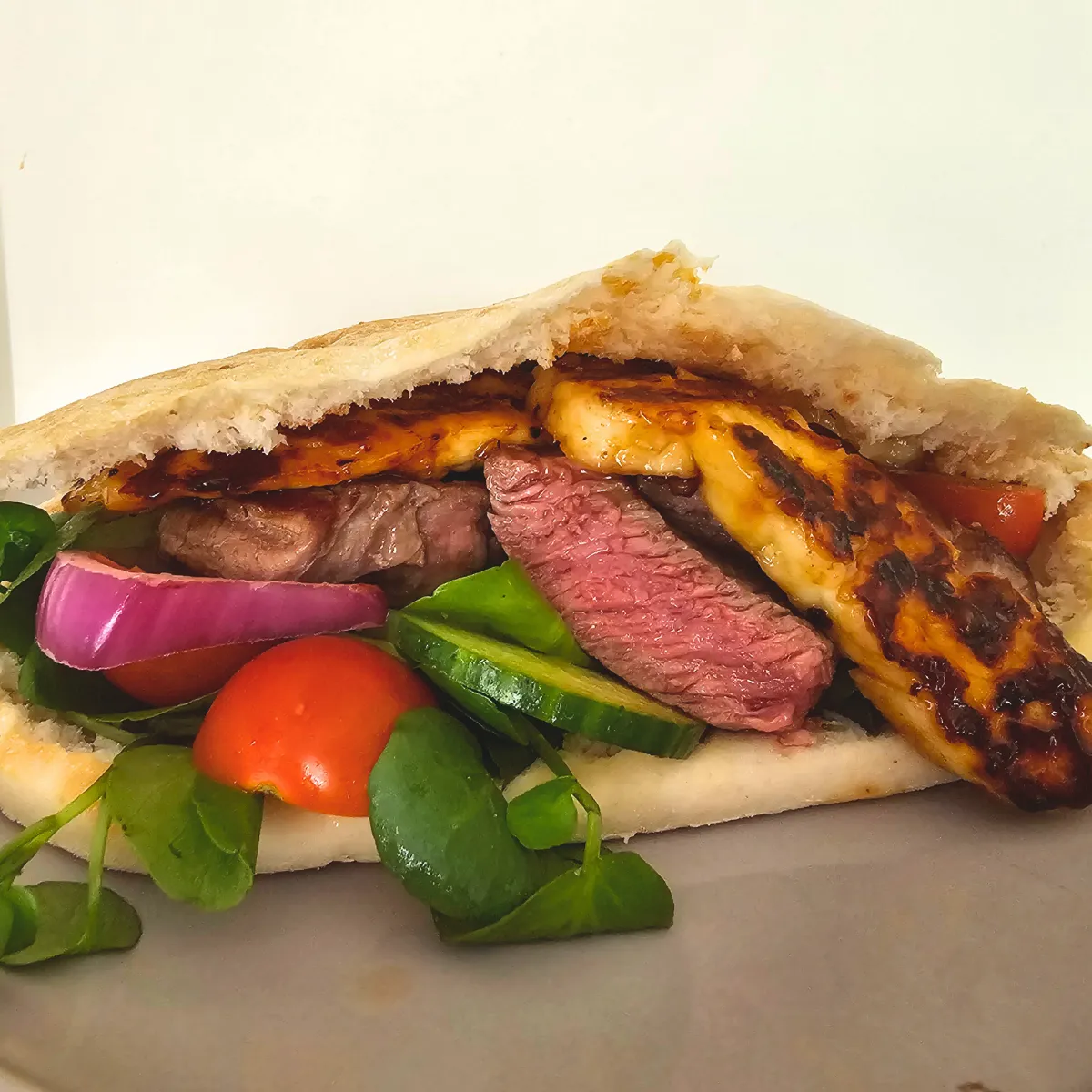 Gluten Free Lamb and Halloumi Pitta Bread