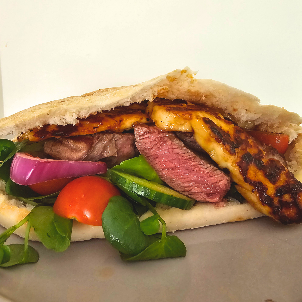 Gluten Free Lamb and Halloumi Pitta Bread