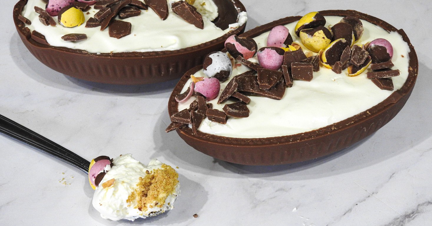 Gluten Free Mini Egg Cheesecake Filled Easter Egg