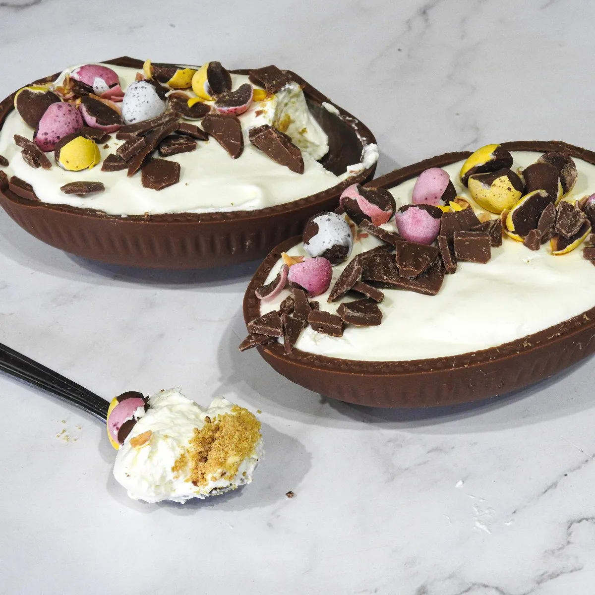 Gluten Free Mini Egg Cheesecake Filled Easter Egg