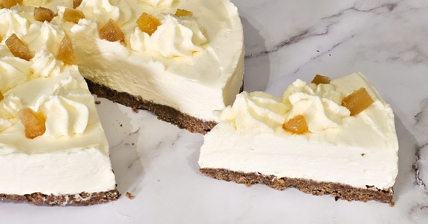 Gluten Free No Bake Lemon and Ginger Cheesecake