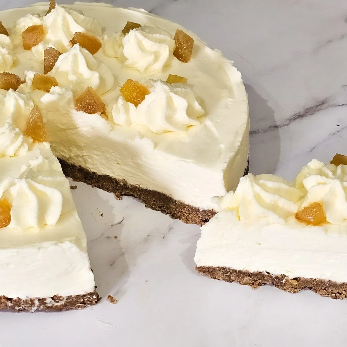 Gluten Free No Bake Lemon and Ginger Cheesecake