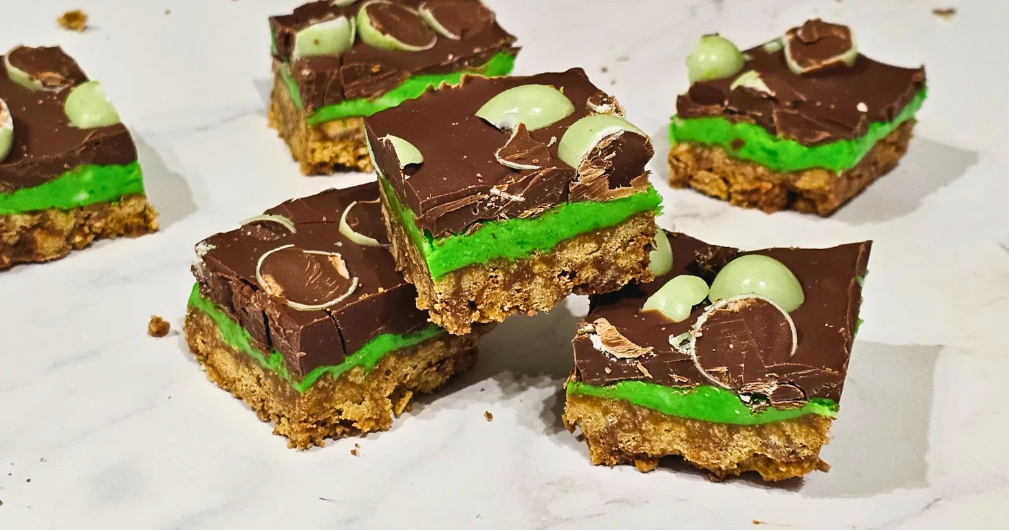 Gluten Free No Bake Peppermint Slices