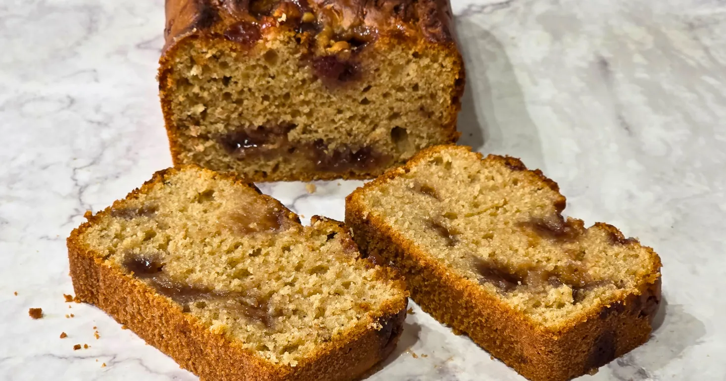 Gluten and dairy free peanut butter and jam cake