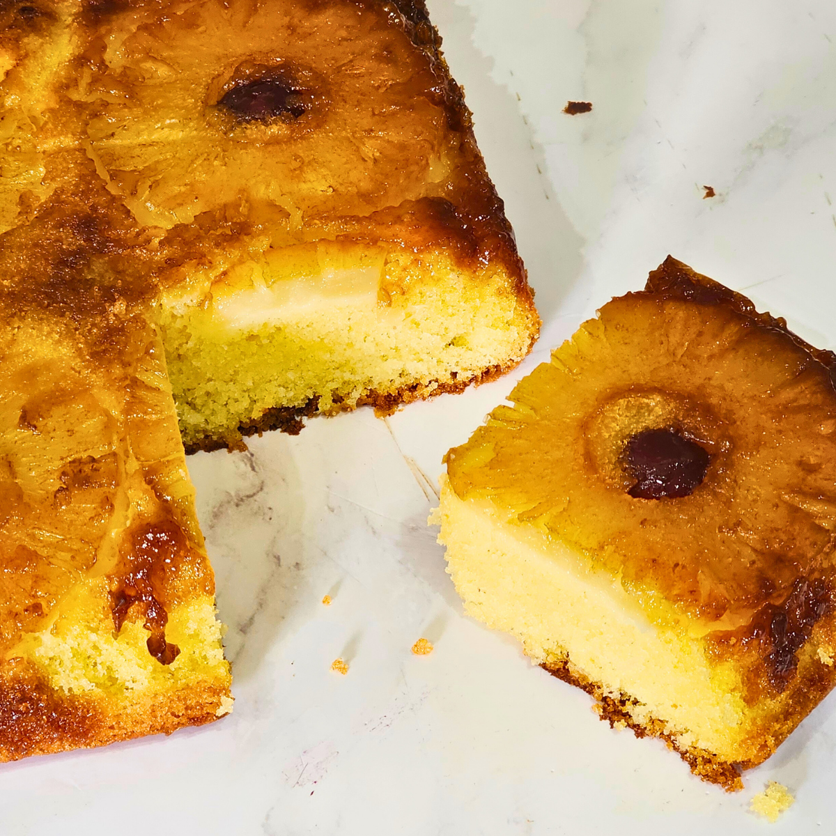 Gluten Free Pineapple Upside Down Cake Traybake