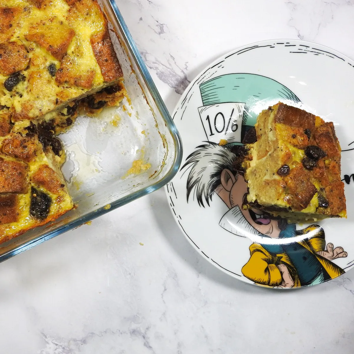 Gluten Free Prune and Raisin Bread Pudding