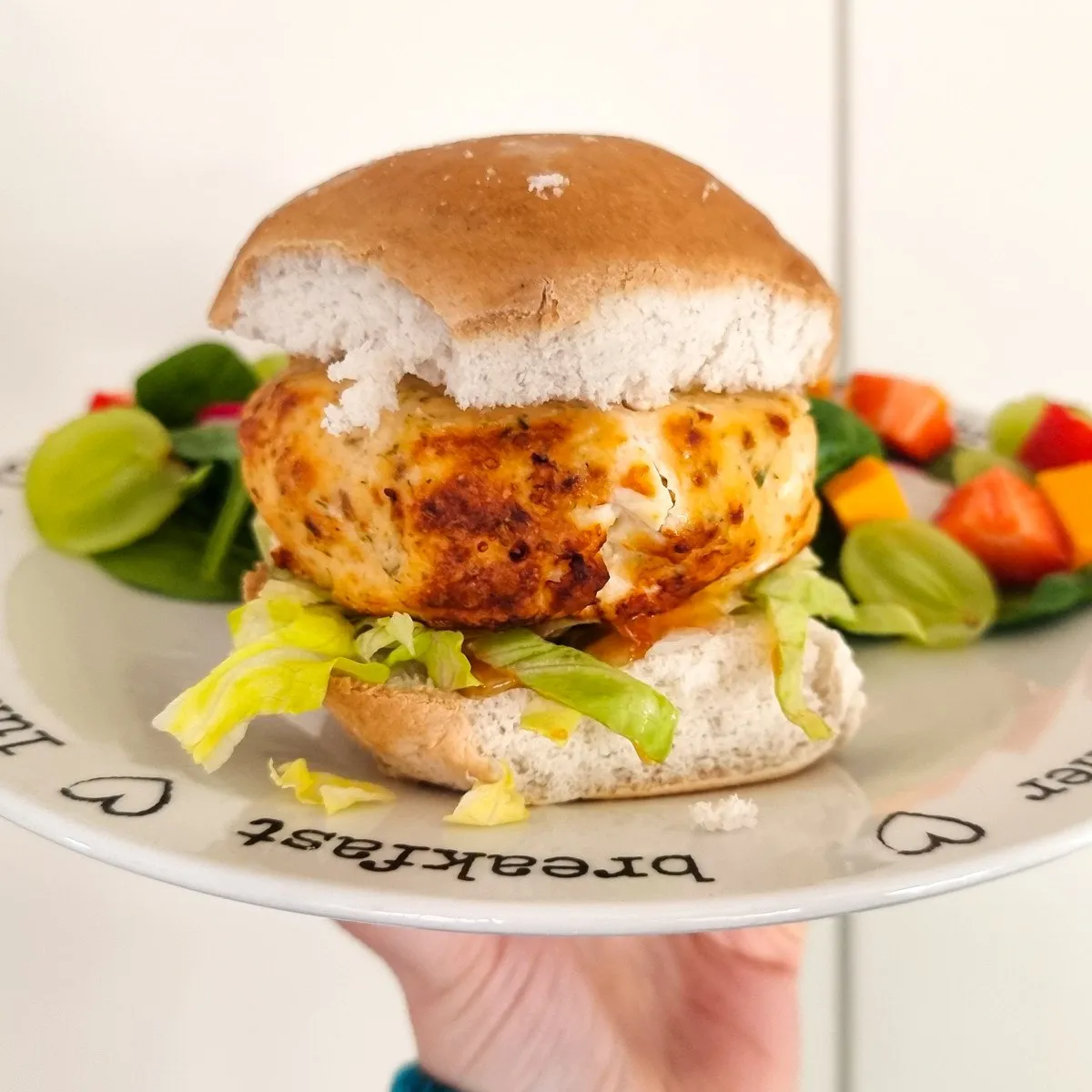 Gluten Free Salmon, Prawn and Feta Burgers