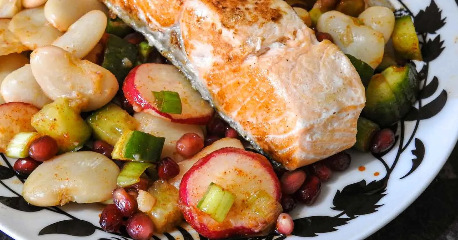 Gluten Free Salmon with Butter Bean Salad