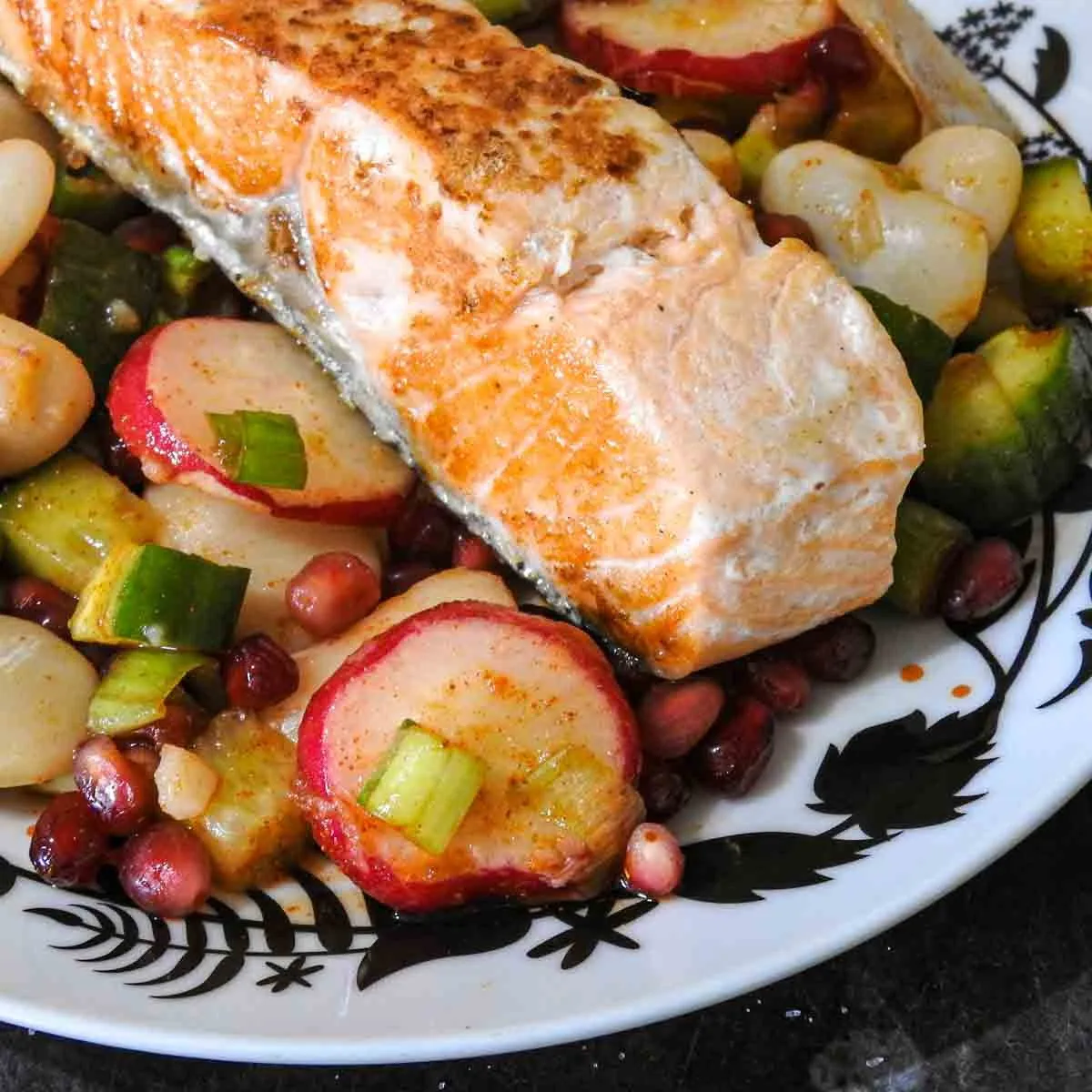 Gluten Free Salmon with Butter Bean Salad