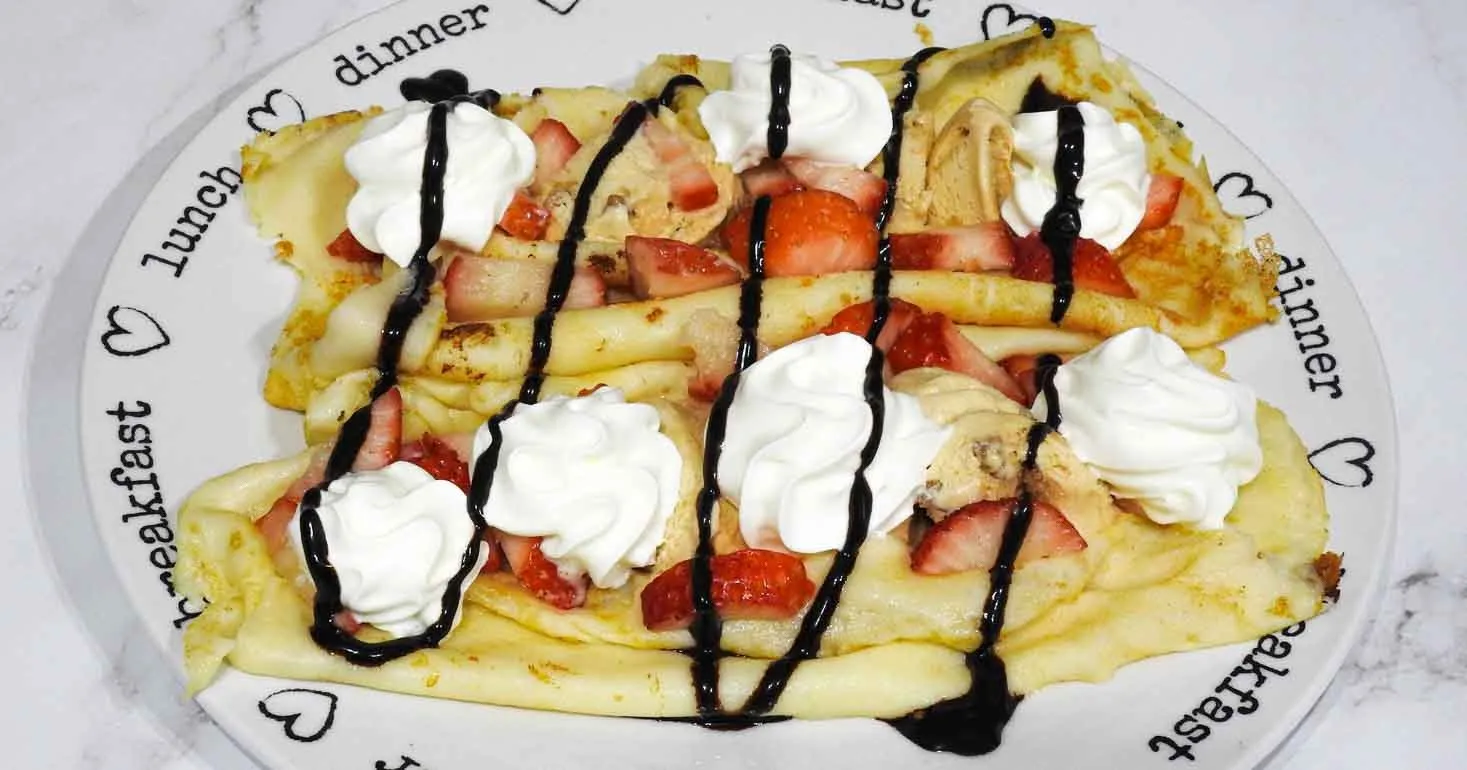 Gluten Free Strawberry & Ice Cream Pancakes