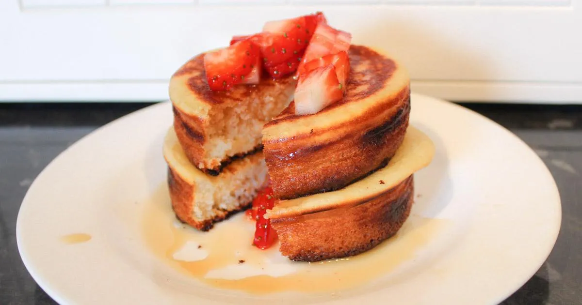 Gluten Free Strawberry and Maple Syrup Japanese Pancakes