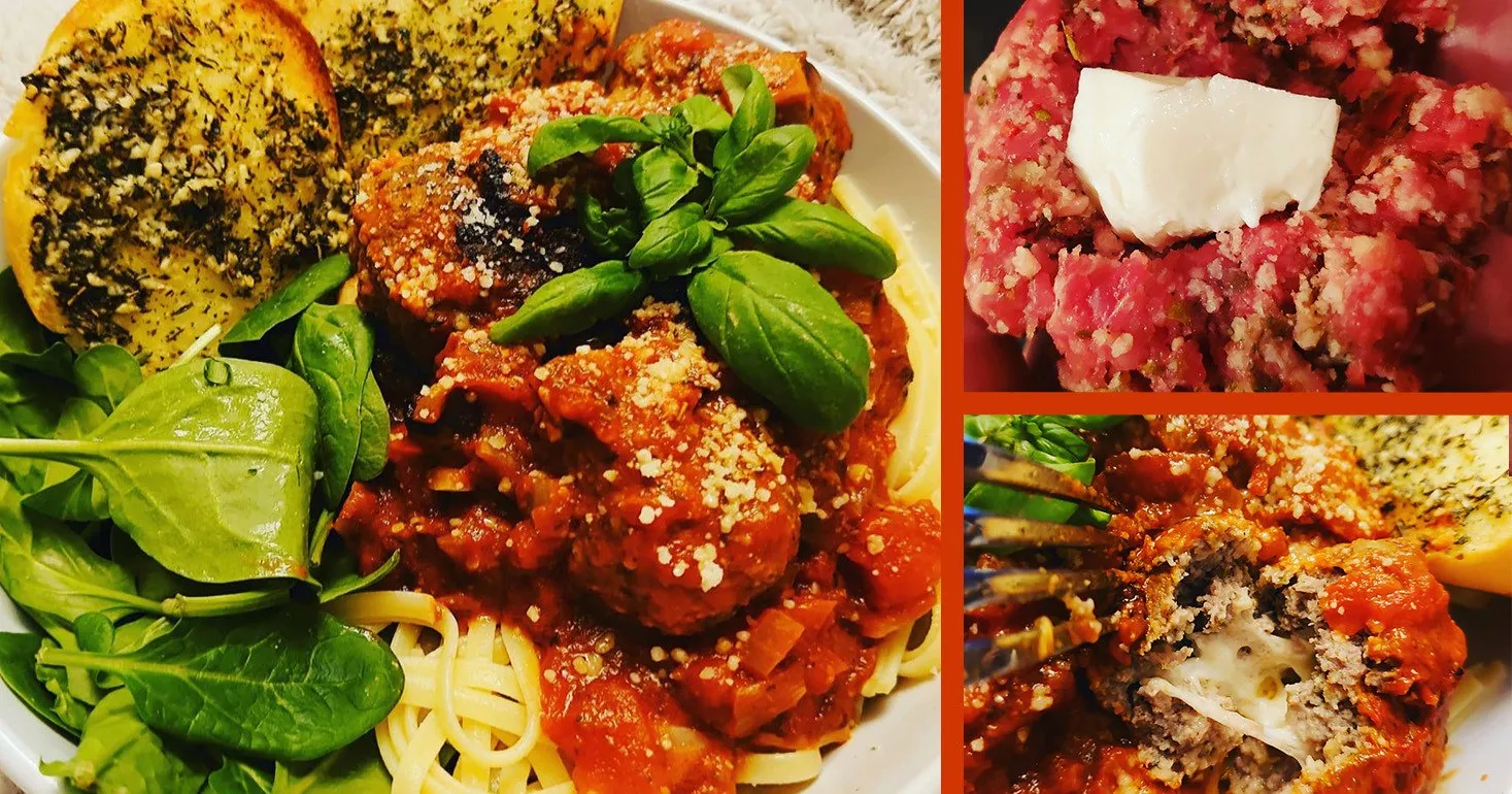 Gluten Free Stuffed Meatballs and Marinara Sauce