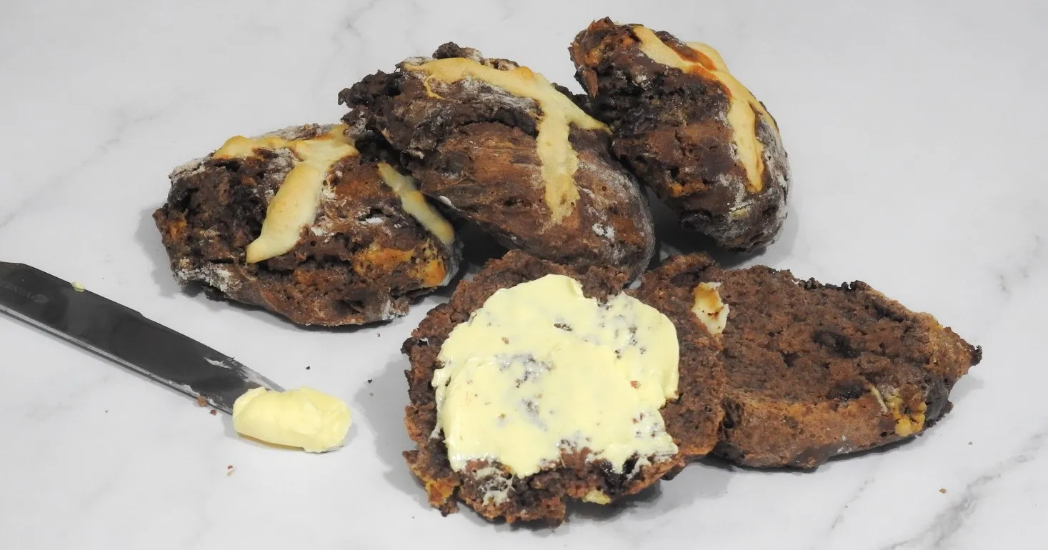 Gluten Free Triple Chocolate Hot Cross Buns