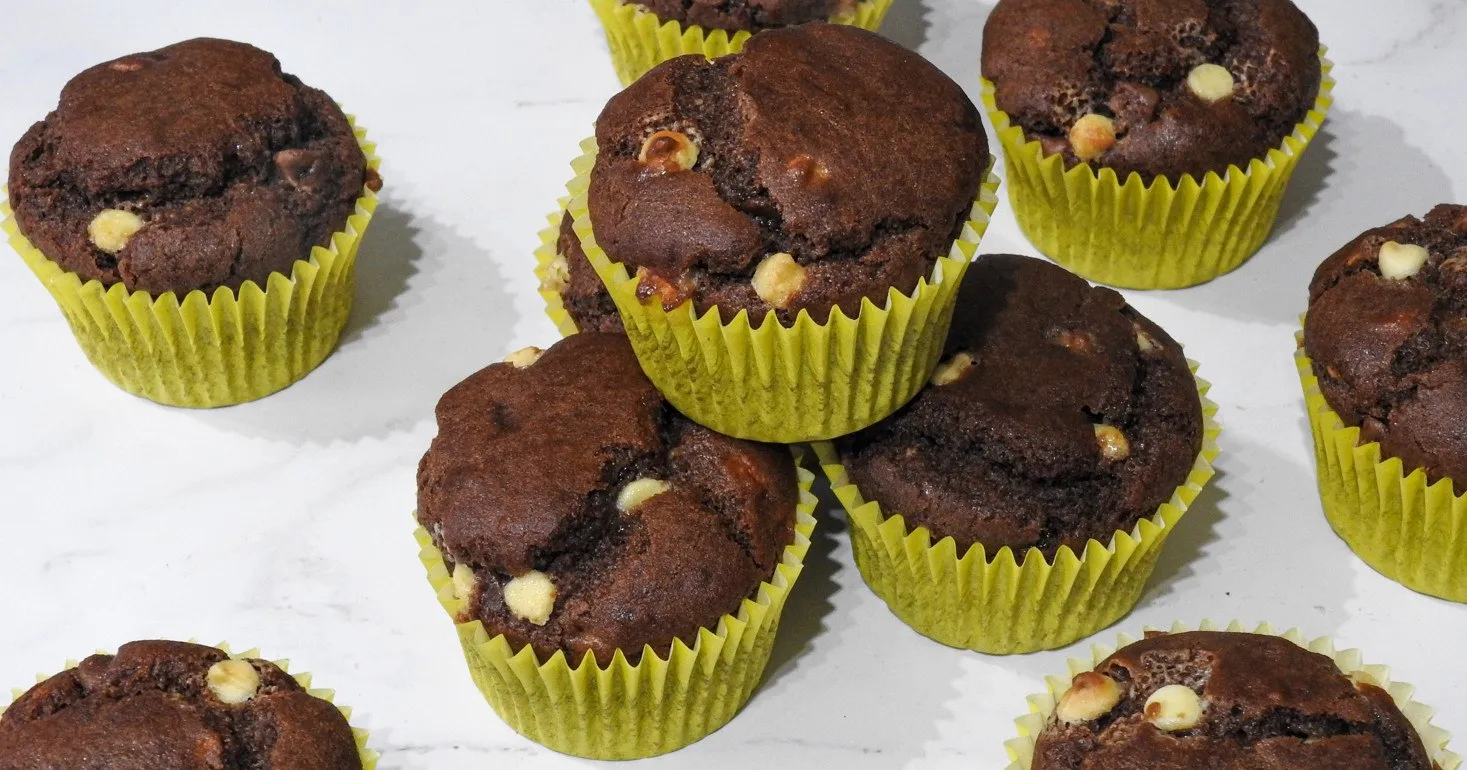 Gluten Free Vegan Triple Chocolate Banana Muffins