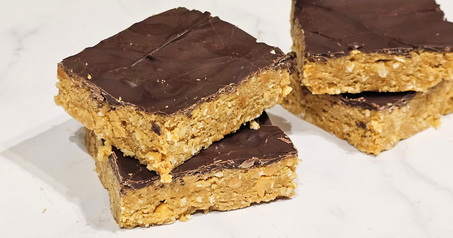 Naturally Gluten Free No Bake Choc Peanut Butter Bars