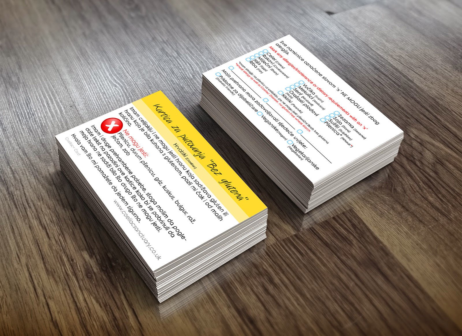 Croatian Coeliac+ Gluten Free and Other Dietary Needs Travel Translation Card
